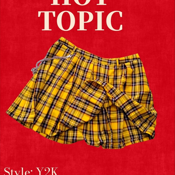 Hot Topic Yellow Plaid Mini Skirt - Picture 2 of 7